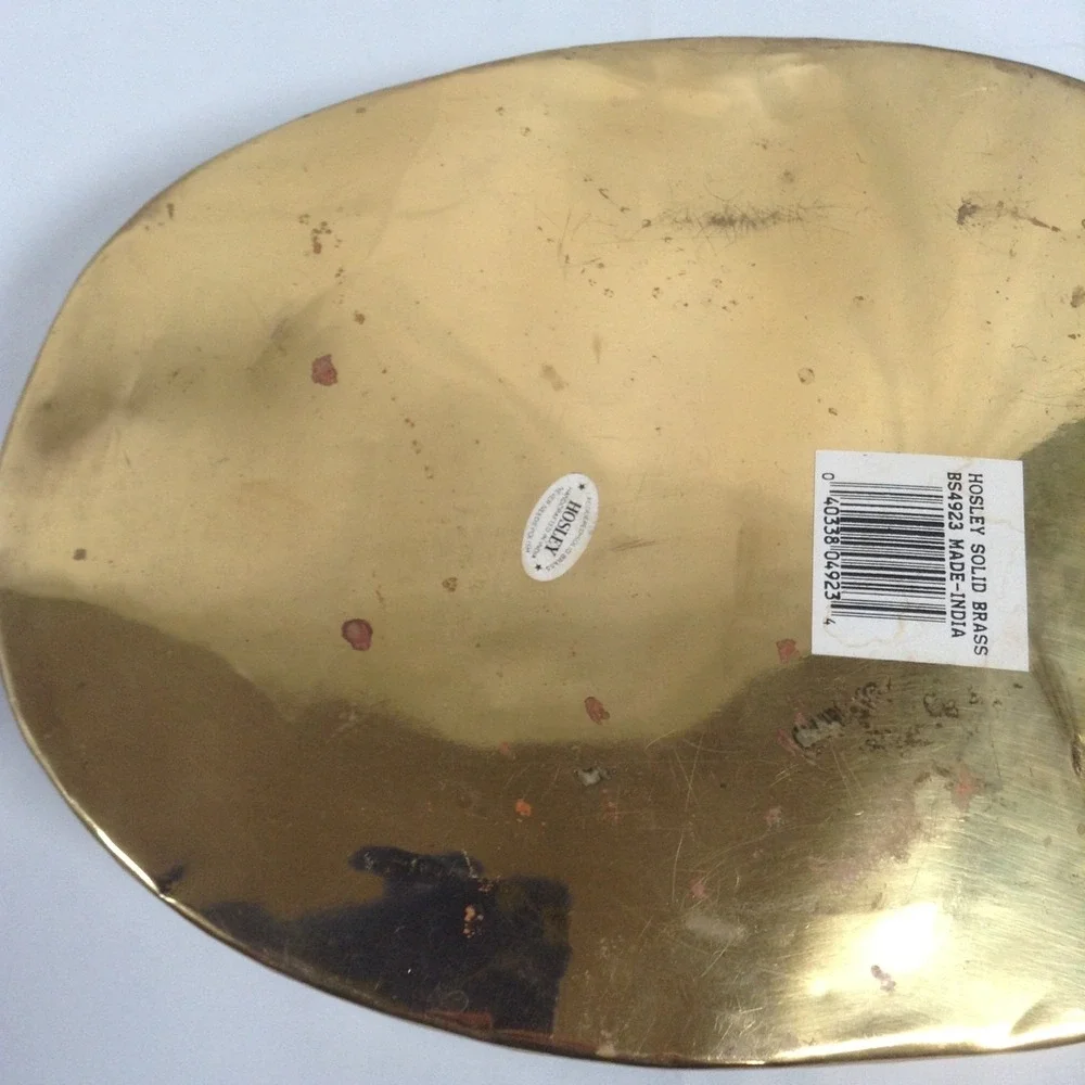 Laquered Solid Brass Hosley Planter Oblong with Handles‎ Made in India